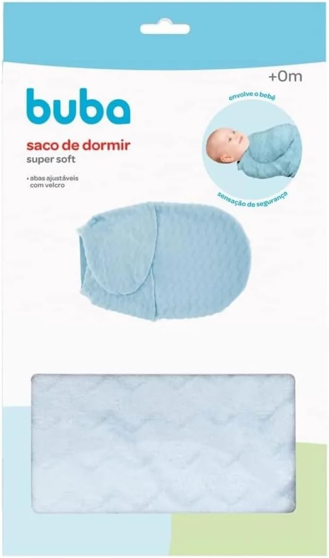 Saco de dormir bebê BUBA Super Soft azul