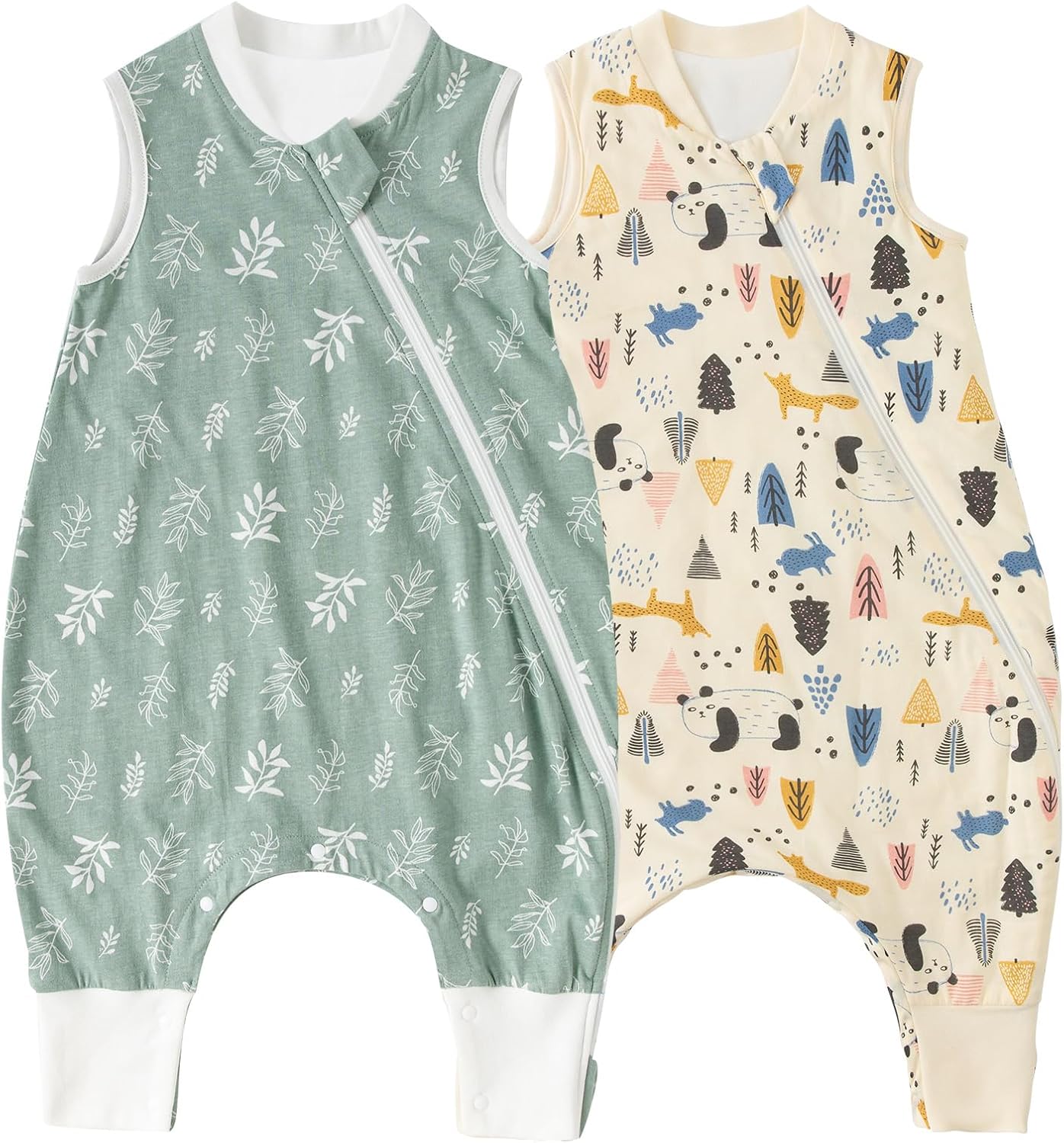 Saco de dormir infantil Duomiaomiao com pés e 1,0 TOG