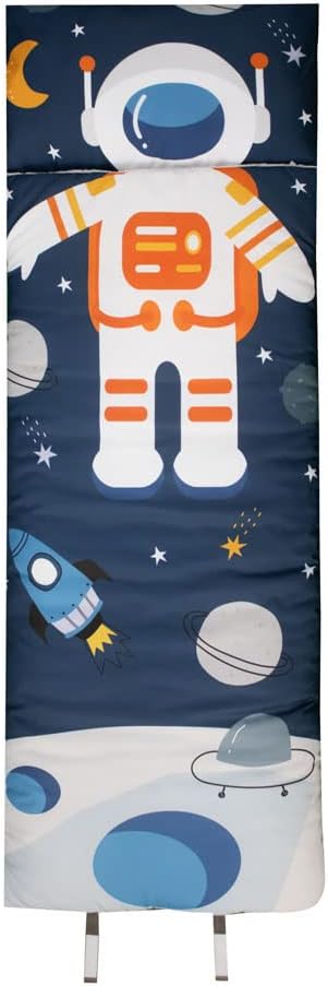 Mini cama saco de dormir infantil com zíper tema astronauta