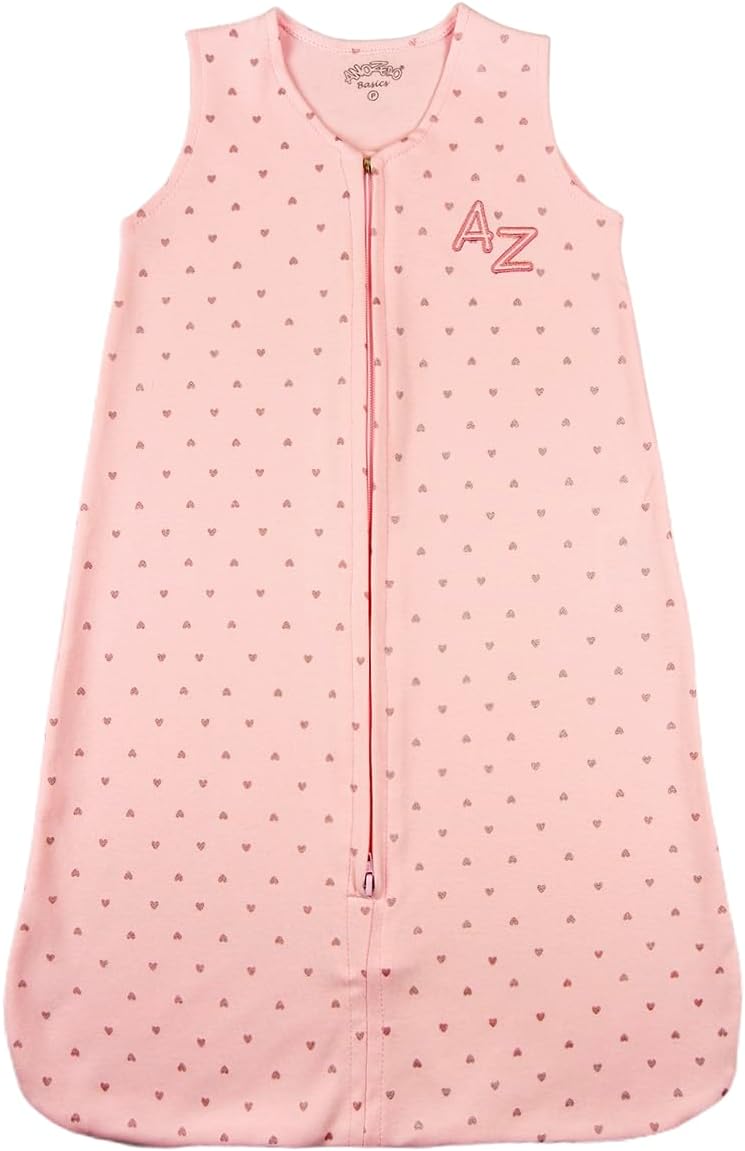 Saco de dormir bebê de suedine estampado com corações