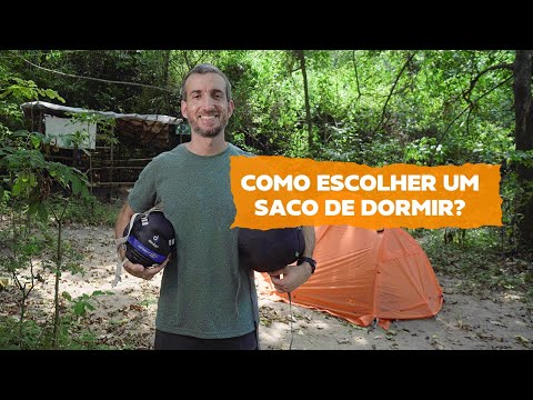 Saco de dormir para trilha em uso