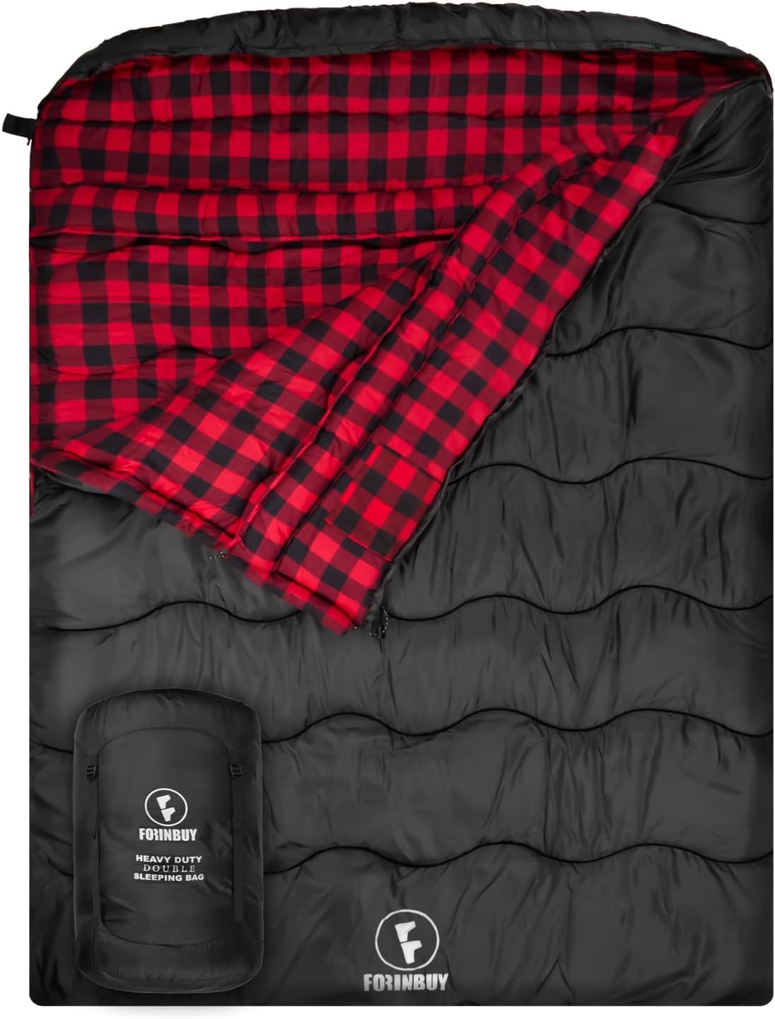 Saco de dormir duplo Forinbuy queen de flanela 450 g por metro quadrado