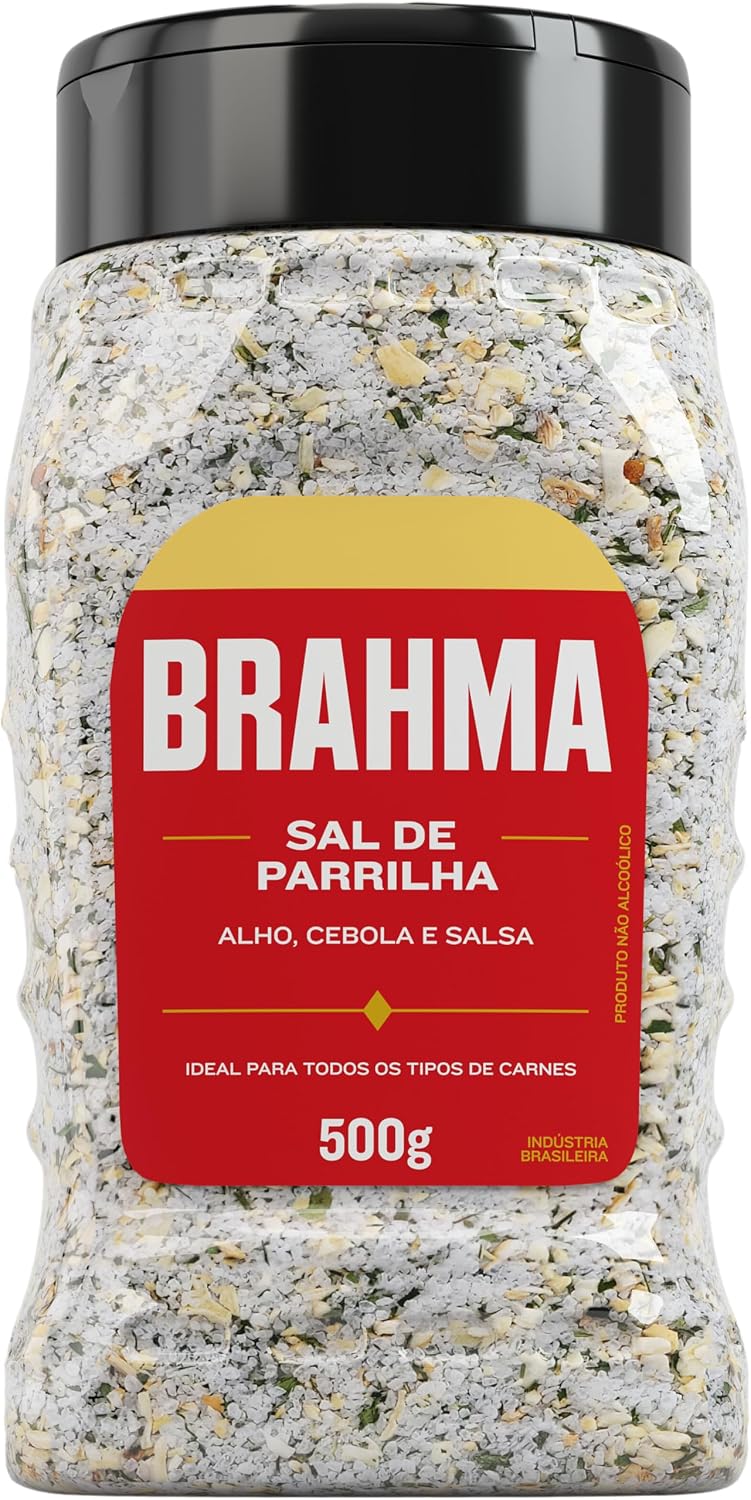Sal de parrilha Brahma com alho, cebola e salsa