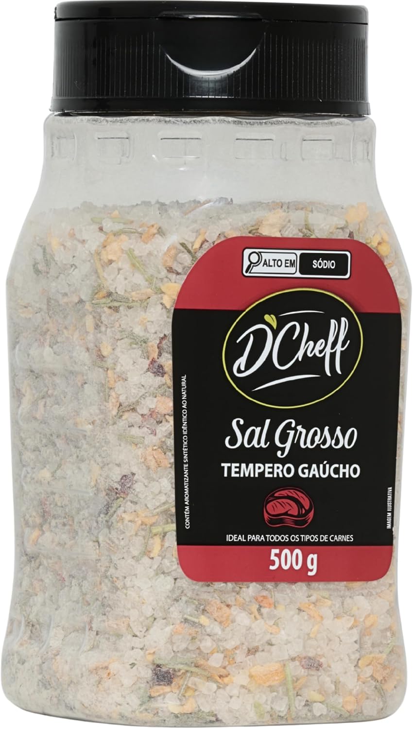 Sal grosso temperado D Cheff com tempero gaucho