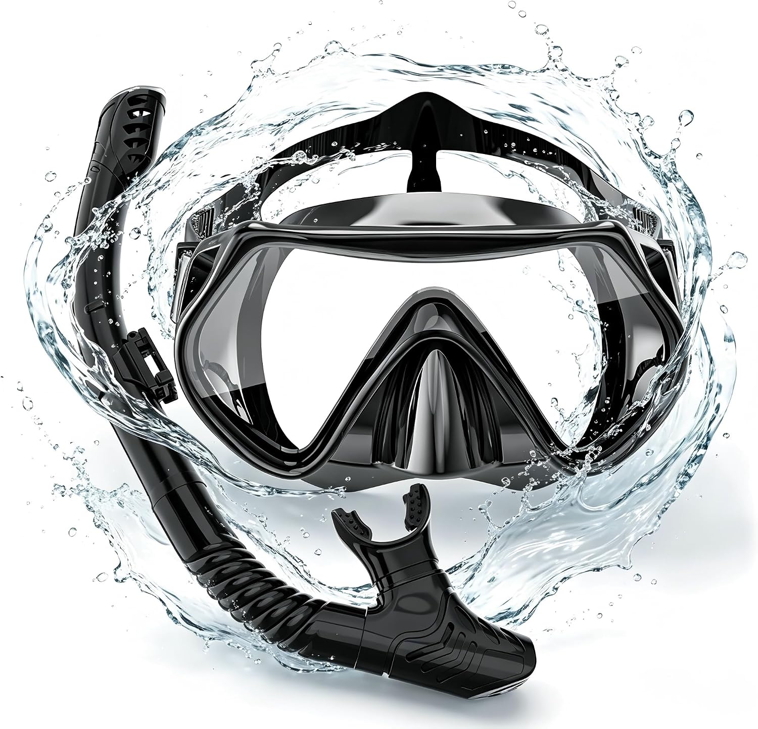 Kit de snorkeling com mascara 180 graus e snorkel semi-seco