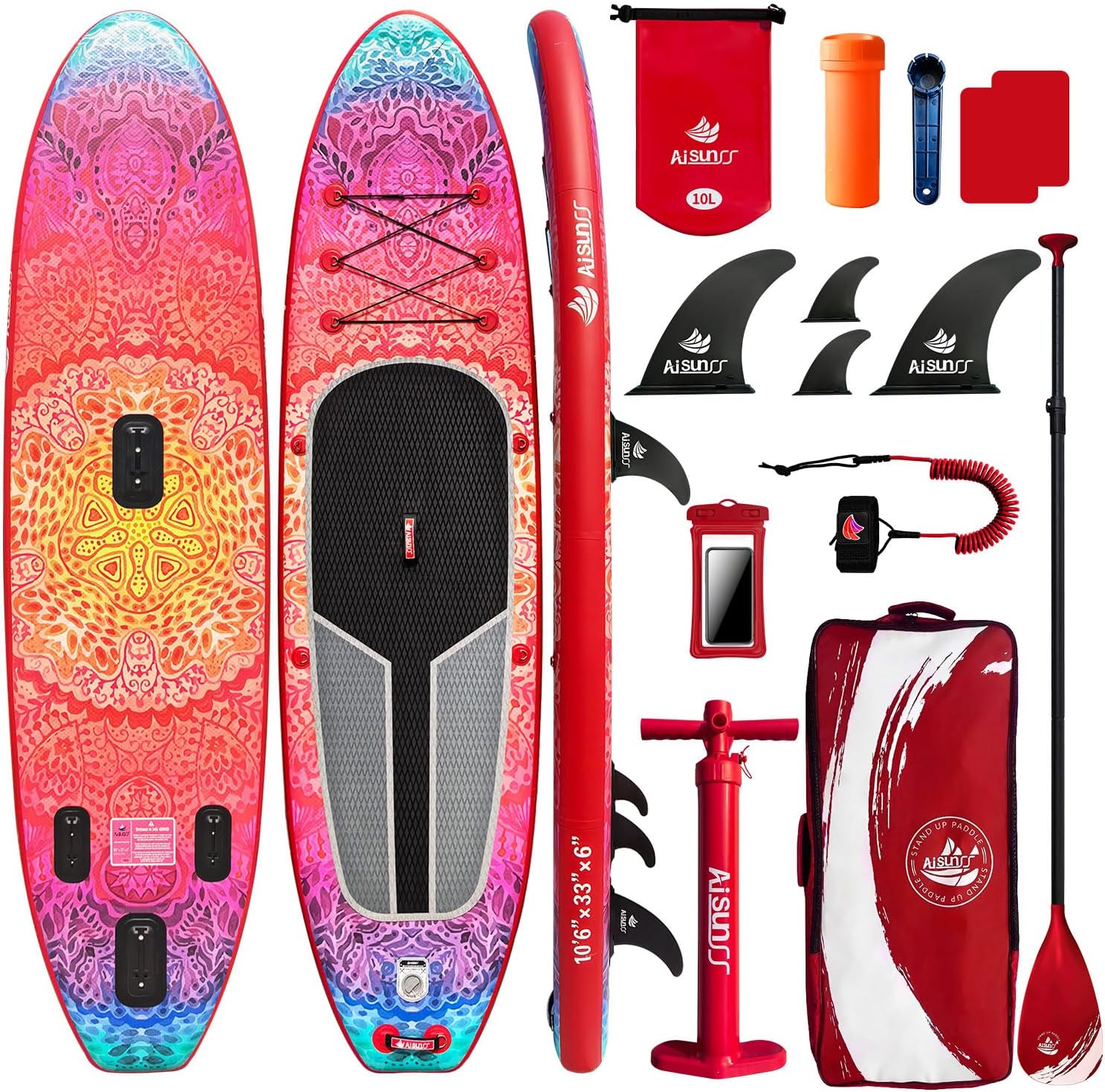 Prancha de stand up paddle inflável AISUNSS com kit de acessórios