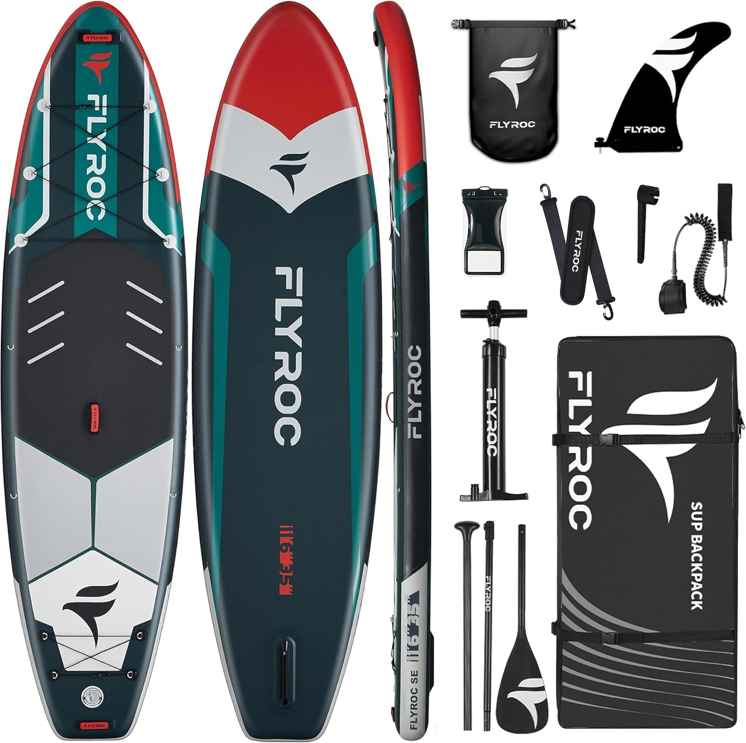 Prancha de stand up paddle inflável Flyroc extra larga de 11'6