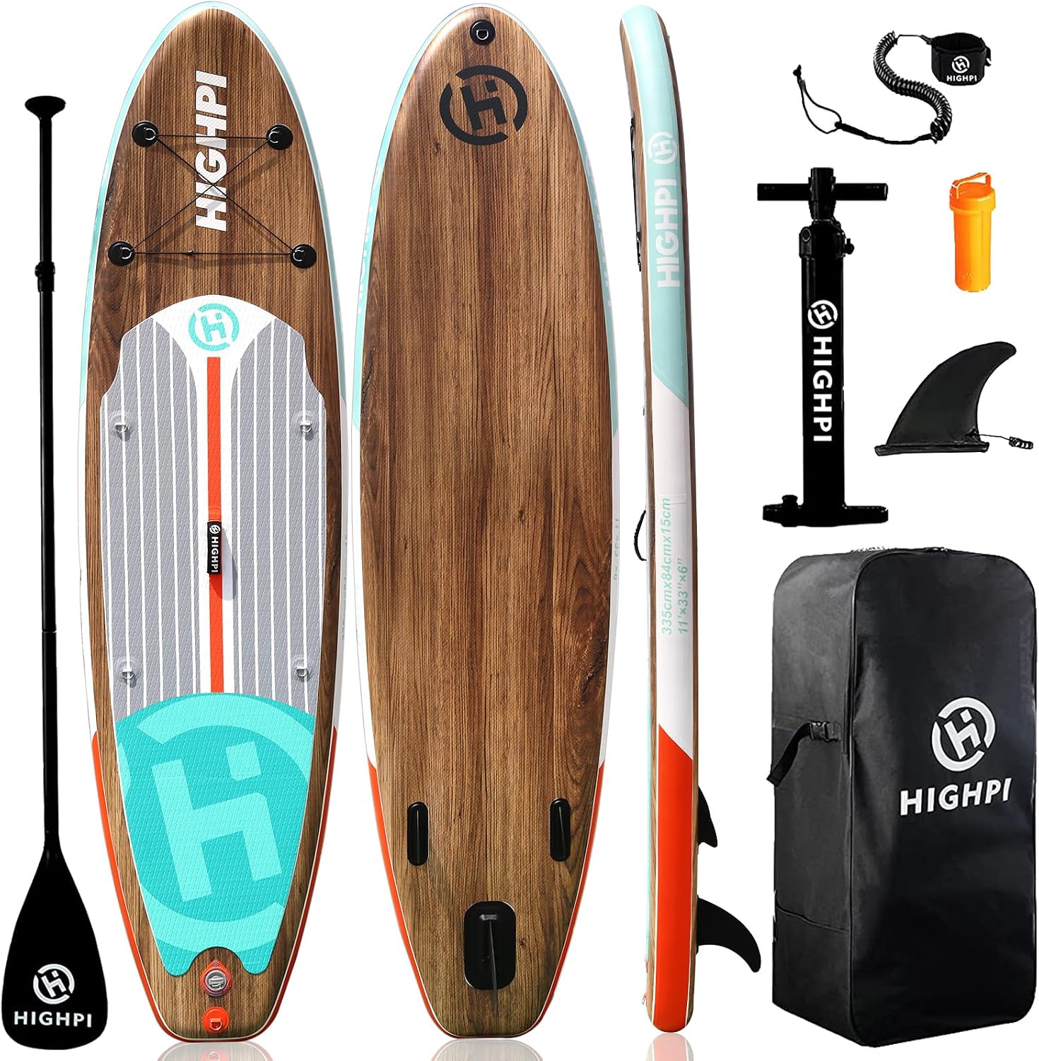 Prancha de stand up paddle inflável Highpi de 2,8 m com plataforma larga