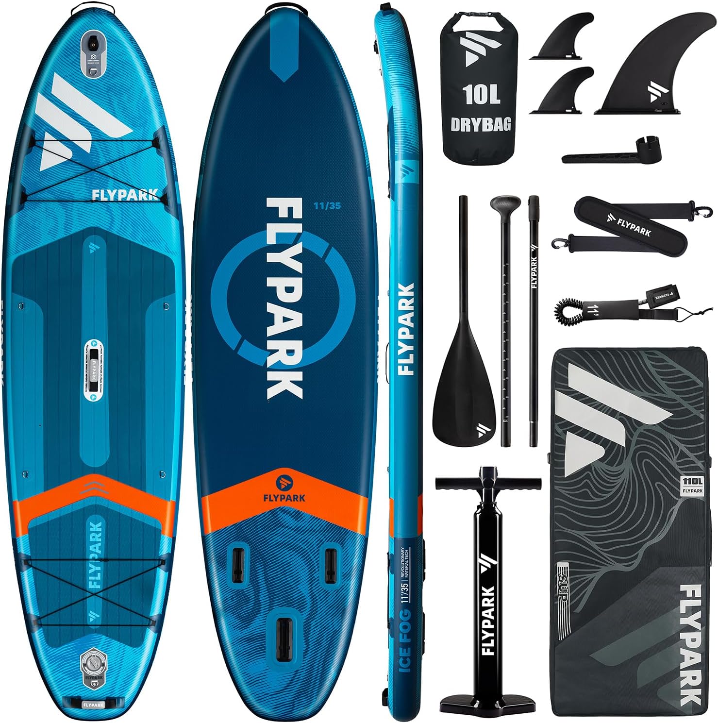 Prancha de stand up paddle inflável FLYPARK extra larga para iniciantes