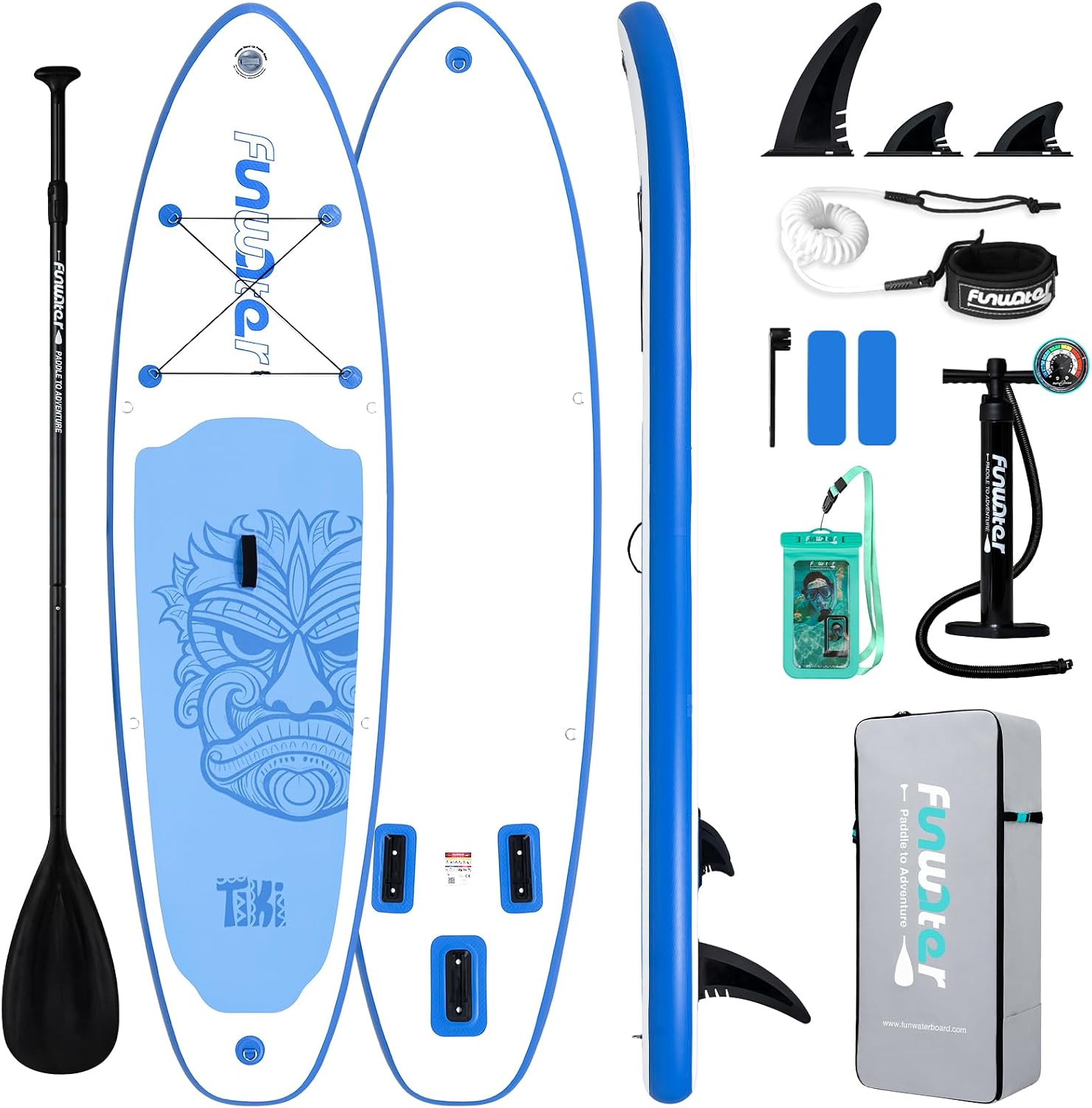 Prancha de stand up paddle inflável FunWater com shape em V
