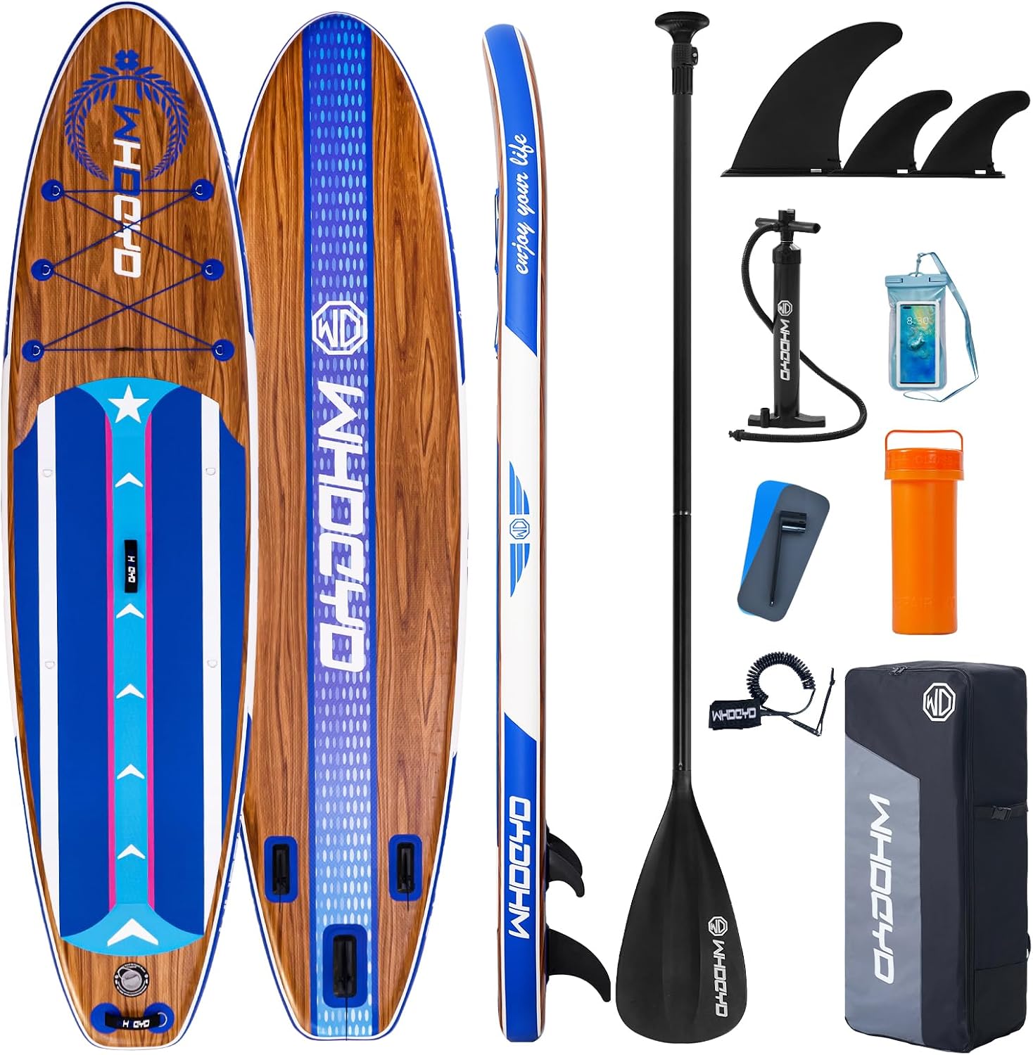 Prancha de stand up paddle inflável WHDCYD de 11 pés para ioga