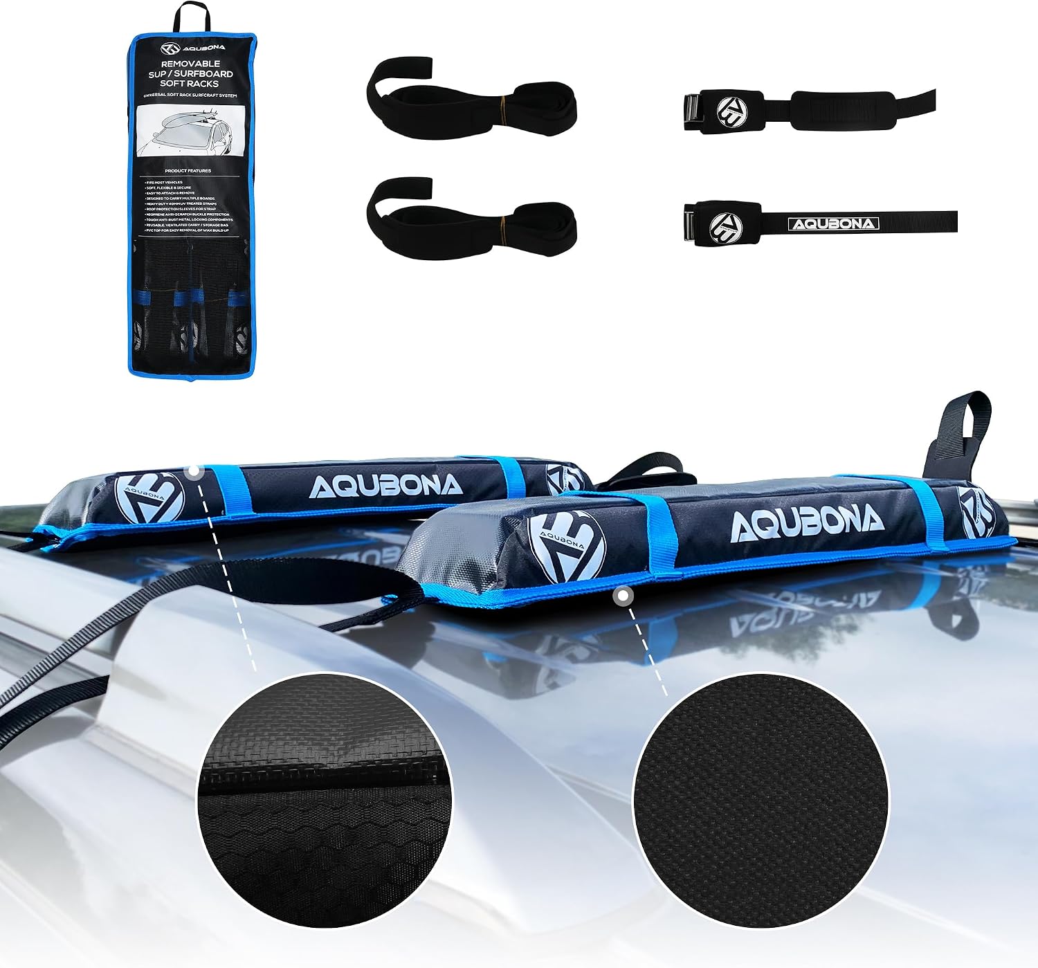 Suporte macio universal AQUBONA para teto de carro