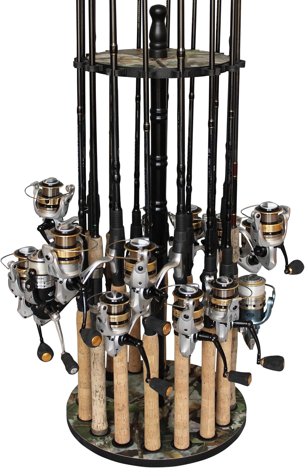 Suporte de vara de pescar Rush Creek de chão com 16 posições