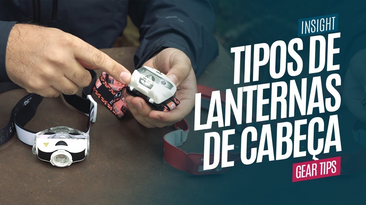Lanterna de cabeça sendo usada em uma trilha noturna por um praticante de trekking