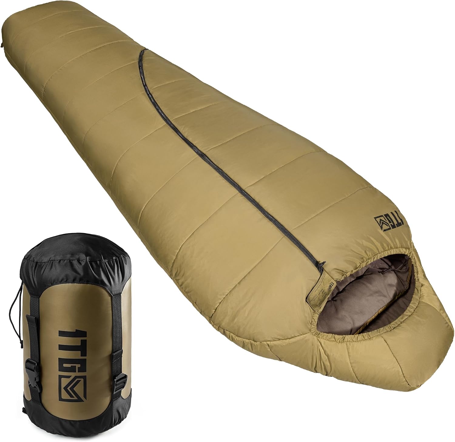 Saco de dormir 1TG Tactical tipo múmia com footbox 3D