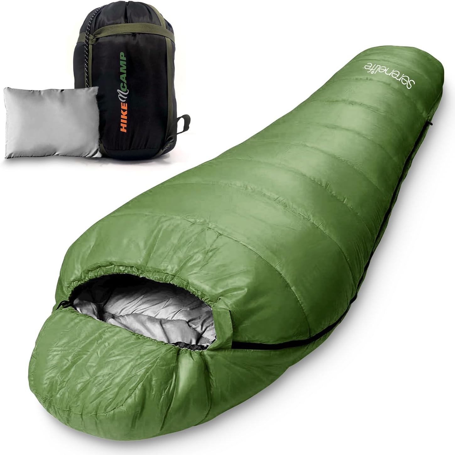 Saco de dormir SereneLife tipo múmia militar para frio extremo